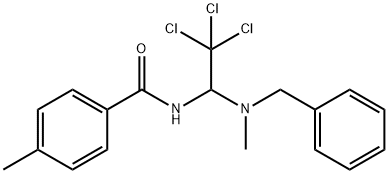 N-{1-[benzyl(methyl)amino]-2,2,2-trichloroethyl}-4-methylbenzamide Struktur