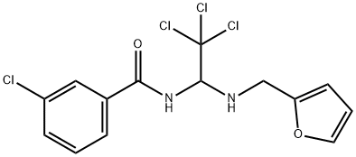 3-chloro-N-{2,2,2-trichloro-1-[(2-furylmethyl)amino]ethyl}benzamide Structure