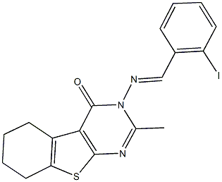 3-[(2-iodobenzylidene)amino]-2-methyl-5,6,7,8-tetrahydro[1]benzothieno[2,3-d]pyrimidin-4(3H)-one Structure