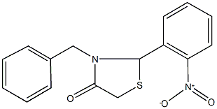 2-{2-nitrophenyl}-3-(phenylmethyl)-1,3-thiazolidin-4-one Structure