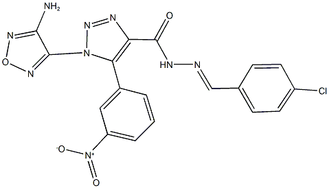 1-(4-amino-1,2,5-oxadiazol-3-yl)-N'-(4-chlorobenzylidene)-5-{3-nitrophenyl}-1H-1,2,3-triazole-4-carbohydrazide Structure