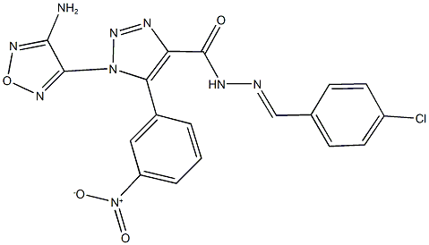 1-(4-amino-1,2,5-oxadiazol-3-yl)-N'-(4-chlorobenzylidene)-5-{3-nitrophenyl}-1H-1,2,3-triazole-4-carbohydrazide,324531-77-3,结构式