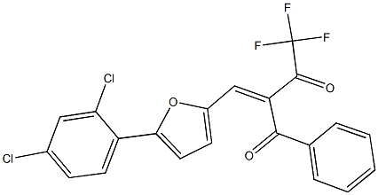 2-{[5-(2,4-dichlorophenyl)-2-furyl]methylene}-4,4,4-trifluoro-1-phenyl-1,3-butanedione 化学構造式