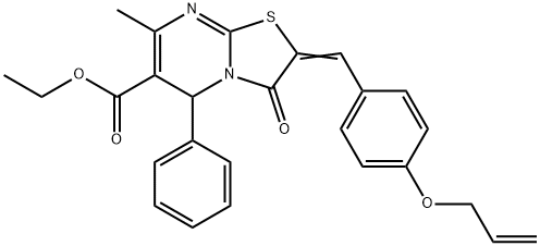 ethyl 2-[4-(allyloxy)benzylidene]-7-methyl-3-oxo-5-phenyl-2,3-dihydro-5H-[1,3]thiazolo[3,2-a]pyrimidine-6-carboxylate Struktur