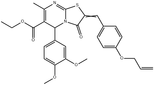 ethyl 2-[4-(allyloxy)benzylidene]-5-(3,4-dimethoxyphenyl)-7-methyl-3-oxo-2,3-dihydro-5H-[1,3]thiazolo[3,2-a]pyrimidine-6-carboxylate Struktur
