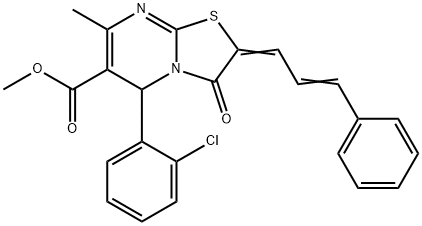 methyl 5-(2-chlorophenyl)-7-methyl-3-oxo-2-(3-phenyl-2-propenylidene)-2,3-dihydro-5H-[1,3]thiazolo[3,2-a]pyrimidine-6-carboxylate Structure