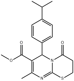 methyl 6-(4-isopropylphenyl)-8-methyl-4-oxo-3,4-dihydro-2H,6H-pyrimido[2,1-b][1,3]thiazine-7-carboxylate 化学構造式