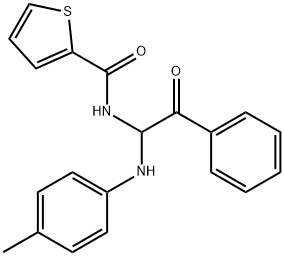 N-[2-oxo-2-phenyl-1-(4-toluidino)ethyl]-2-thiophenecarboxamide 化学構造式