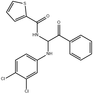 N-[1-(3,4-dichloroanilino)-2-oxo-2-phenylethyl]-2-thiophenecarboxamide Struktur