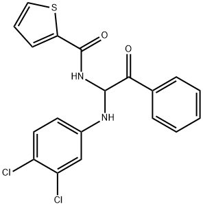 N-[1-(3,4-dichloroanilino)-2-oxo-2-phenylethyl]-2-thiophenecarboxamide 化学構造式