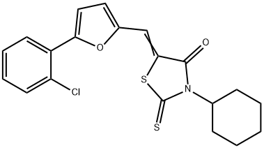 5-{[5-(2-chlorophenyl)-2-furyl]methylene}-3-cyclohexyl-2-thioxo-1,3-thiazolidin-4-one,324544-05-0,结构式