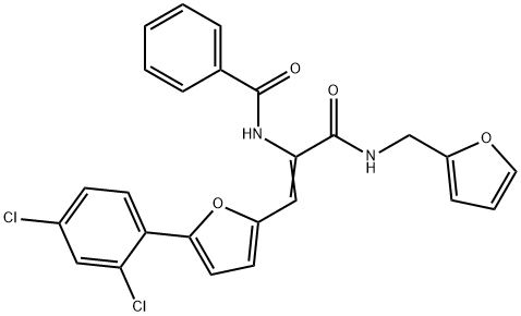 N-(2-[5-(2,4-dichlorophenyl)-2-furyl]-1-{[(2-furylmethyl)amino]carbonyl}vinyl)benzamide Struktur