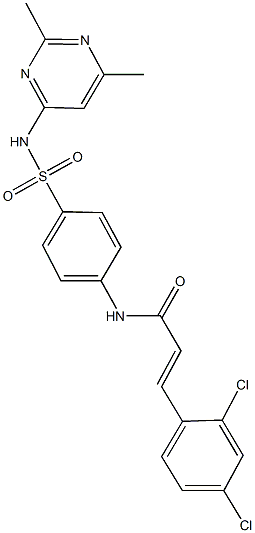 3-(2,4-dichlorophenyl)-N-(4-{[(2,6-dimethyl-4-pyrimidinyl)amino]sulfonyl}phenyl)acrylamide 结构式