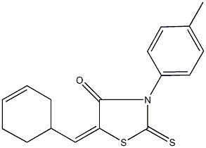 5-(3-cyclohexen-1-ylmethylene)-3-(4-methylphenyl)-2-thioxo-1,3-thiazolidin-4-one,324565-16-4,结构式