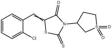 5-(2-chlorobenzylidene)-3-(1,1-dioxidotetrahydro-3-thienyl)-2-thioxo-1,3-thiazolidin-4-one,324565-48-2,结构式