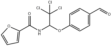 N-[2,2,2-trichloro-1-(4-formylphenoxy)ethyl]-2-furamide 化学構造式