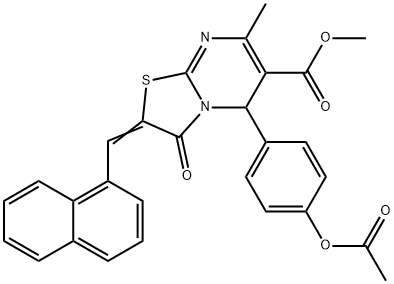 324567-60-4 methyl 5-[4-(acetyloxy)phenyl]-7-methyl-2-(1-naphthylmethylene)-3-oxo-2,3-dihydro-5H-[1,3]thiazolo[3,2-a]pyrimidine-6-carboxylate