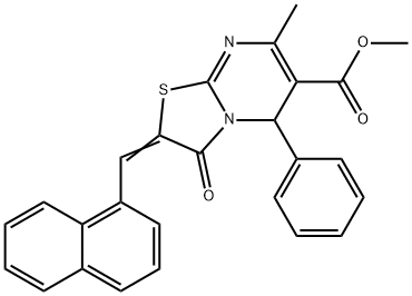 methyl 7-methyl-2-(1-naphthylmethylene)-3-oxo-5-phenyl-2,3-dihydro-5H-[1,3]thiazolo[3,2-a]pyrimidine-6-carboxylate,324568-70-9,结构式