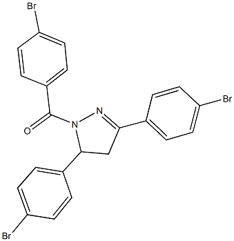 1-(4-bromobenzoyl)-3,5-bis(4-bromophenyl)-4,5-dihydro-1H-pyrazole Struktur