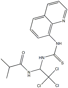 2-methyl-N-(2,2,2-trichloro-1-{[(quinolin-8-ylamino)carbothioyl]amino}ethyl)propanamide Struktur