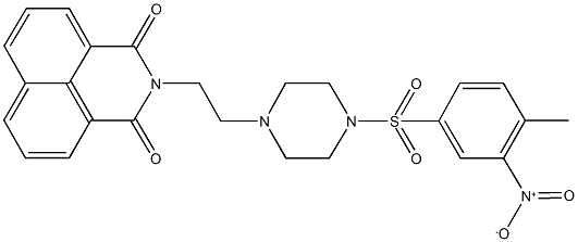 2-{2-[4-({3-nitro-4-methylphenyl}sulfonyl)-1-piperazinyl]ethyl}-1H-benzo[de]isoquinoline-1,3(2H)-dione Struktur