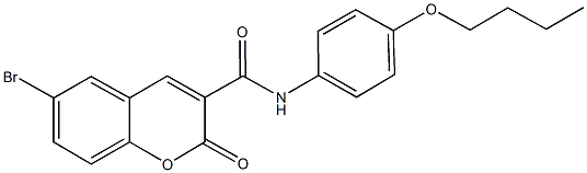6-bromo-N-(4-butoxyphenyl)-2-oxo-2H-chromene-3-carboxamide 化学構造式