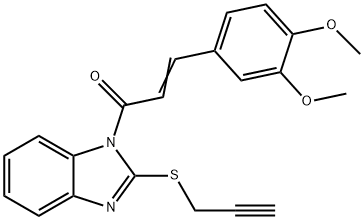 1-[3-(3,4-dimethoxyphenyl)acryloyl]-2-(2-propynylsulfanyl)-1H-benzimidazole 结构式