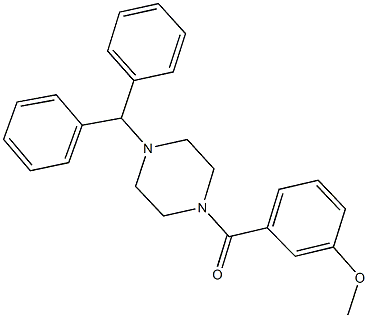 1-benzhydryl-4-(3-methoxybenzoyl)piperazine 化学構造式