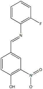 4-{[(2-fluorophenyl)imino]methyl}-2-nitrophenol Struktur