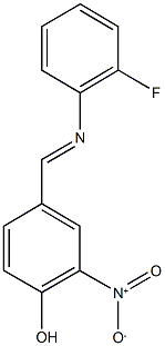 4-{[(2-fluorophenyl)imino]methyl}-2-nitrophenol 化学構造式