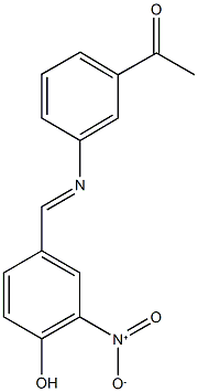 1-[3-({4-hydroxy-3-nitrobenzylidene}amino)phenyl]ethanone Structure