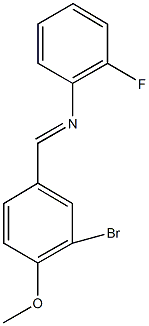 N-(3-bromo-4-methoxybenzylidene)-N-(2-fluorophenyl)amine Struktur