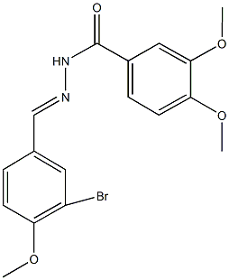 N'-(3-bromo-4-methoxybenzylidene)-3,4-dimethoxybenzohydrazide Struktur