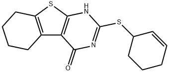 2-(2-cyclohexen-1-ylsulfanyl)-5,6,7,8-tetrahydro[1]benzothieno[2,3-d]pyrimidin-4(3H)-one Structure