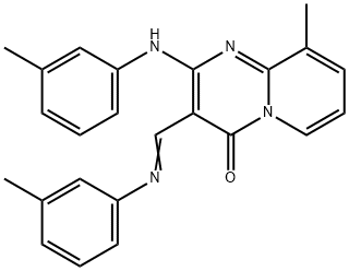 9-methyl-3-{[(3-methylphenyl)imino]methyl}-2-(3-toluidino)-4H-pyrido[1,2-a]pyrimidin-4-one Structure