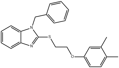 1-benzyl-2-{[2-(3,4-dimethylphenoxy)ethyl]sulfanyl}-1H-benzimidazole Struktur