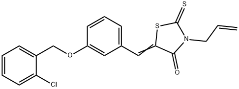 3-allyl-5-{3-[(2-chlorobenzyl)oxy]benzylidene}-2-thioxo-1,3-thiazolidin-4-one Struktur