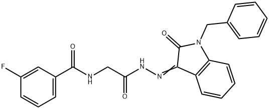 N-{2-[2-(1-benzyl-2-oxo-1,2-dihydro-3H-indol-3-ylidene)hydrazino]-2-oxoethyl}-3-fluorobenzamide,325484-13-7,结构式