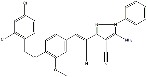 325690-32-2 5-amino-3-(1-cyano-2-{4-[(2,4-dichlorobenzyl)oxy]-3-methoxyphenyl}vinyl)-1-phenyl-1H-pyrazole-4-carbonitrile