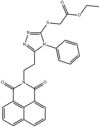 ethyl ({5-[2-(1,3-dioxo-1H-benzo[de]isoquinolin-2(3H)-yl)ethyl]-4-phenyl-4H-1,2,4-triazol-3-yl}sulfanyl)acetate Structure