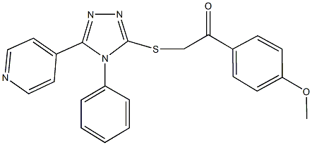 1-(4-methoxyphenyl)-2-{[4-phenyl-5-(4-pyridinyl)-4H-1,2,4-triazol-3-yl]sulfanyl}ethanone Struktur