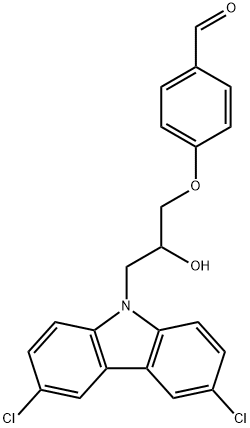 4-[3-(3,6-dichloro-9H-carbazol-9-yl)-2-hydroxypropoxy]benzaldehyde Struktur