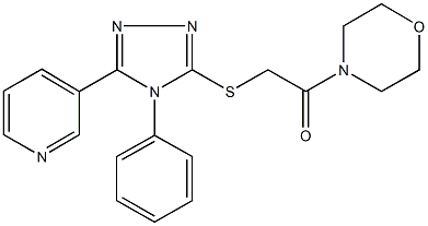 4-({[4-phenyl-5-(3-pyridinyl)-4H-1,2,4-triazol-3-yl]sulfanyl}acetyl)morpholine Structure