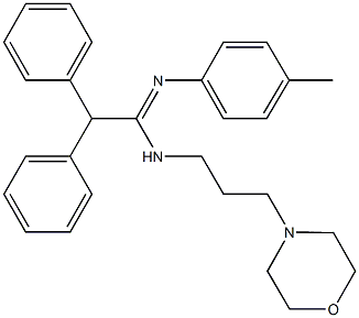 N'-(4-methylphenyl)-N-[3-(4-morpholinyl)propyl]-2,2-diphenylethanimidamide 结构式