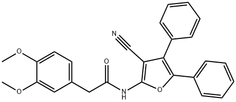 N-(3-cyano-4,5-diphenyl-2-furyl)-2-(3,4-dimethoxyphenyl)acetamide,325739-76-2,结构式