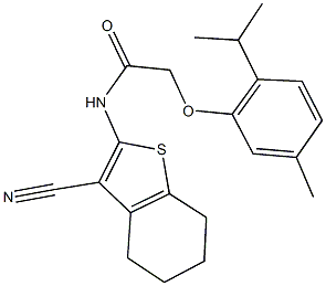 N-(3-cyano-4,5,6,7-tetrahydro-1-benzothien-2-yl)-2-(2-isopropyl-5-methylphenoxy)acetamide,325740-94-1,结构式