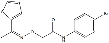 N-(4-bromophenyl)-2-({[1-(2-thienyl)ethylidene]amino}oxy)acetamide 化学構造式