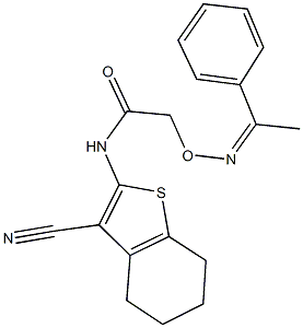 N-(3-cyano-4,5,6,7-tetrahydro-1-benzothien-2-yl)-2-{[(1-phenylethylidene)amino]oxy}acetamide Structure