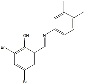 2,4-dibromo-6-{[(3,4-dimethylphenyl)imino]methyl}phenol,325780-09-4,结构式