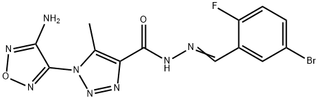 1-(4-amino-1,2,5-oxadiazol-3-yl)-N'-(5-bromo-2-fluorobenzylidene)-5-methyl-1H-1,2,3-triazole-4-carbohydrazide Structure